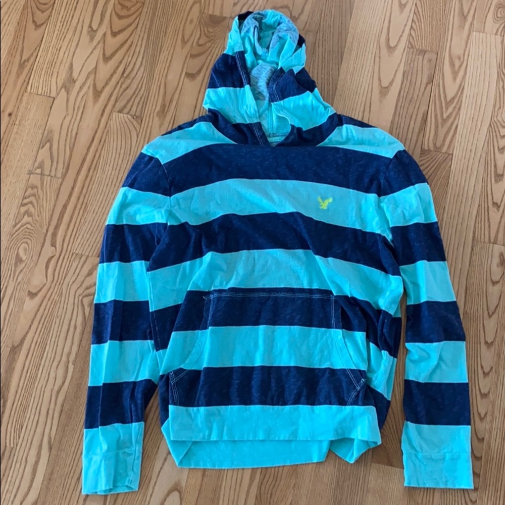 American Eagle Lightweight Striped Hoodie Medium
